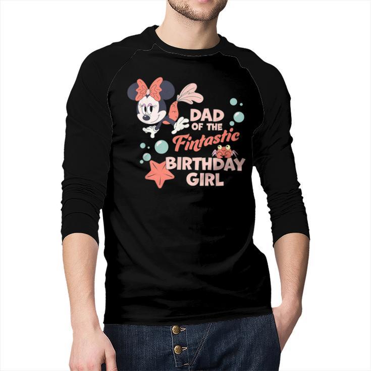Disney Minnie Mouse Mermaid Dad Of The Birthday Girl Men Baseball Raglan Shirt