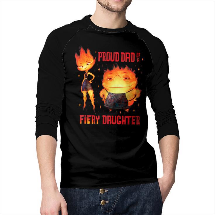 Disney And Pixar’s Elemental Proud Dad Of a Fiery Daughter Men Baseball Raglan Shirt