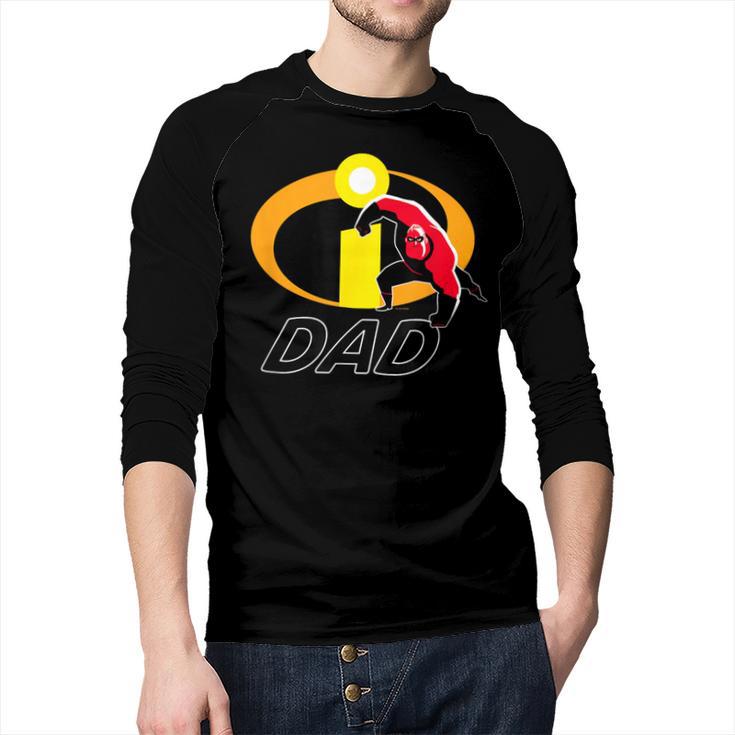 Disney And Pixar's The Incredibles Mr Incredible Dad Family Men Baseball Raglan Shirt