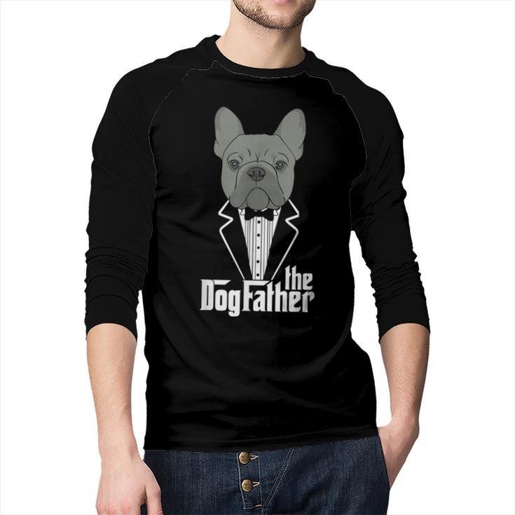 The Dogfather French Bulldog Dad Frenchie Papa  T-Shirt Small Men Baseball Raglan Shirt