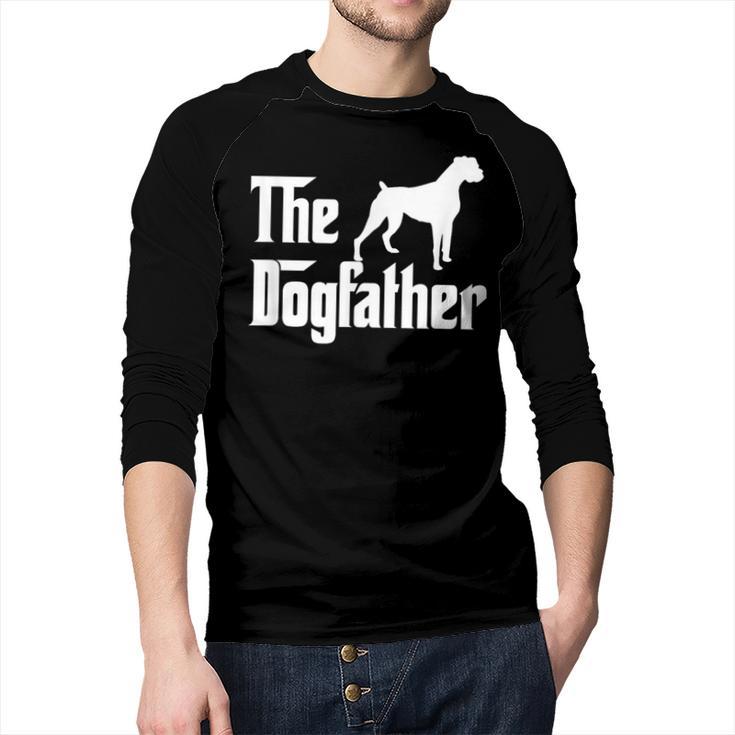 The Dogfather T Shirt Boxer Dog Lover Shirt For Men Dad Men Baseball Raglan Shirt