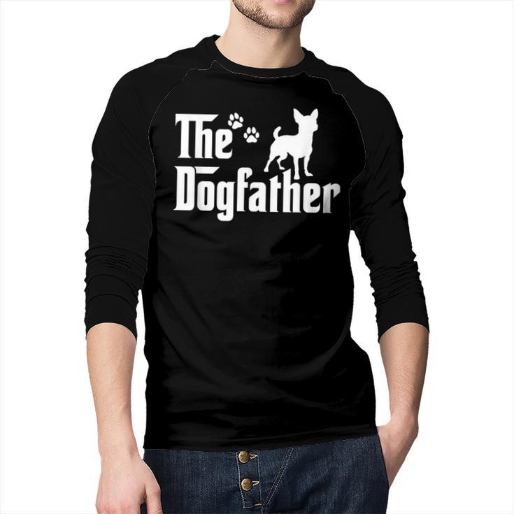 The Dogfather Tee Dad Dog Lover Chihuahua Men Baseball Raglan Shirt