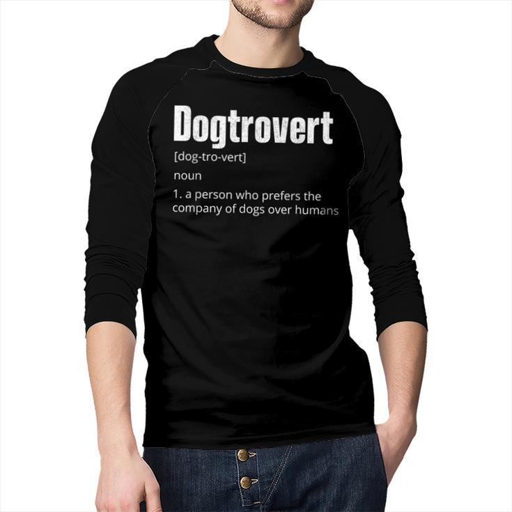 Dogtrovert Dog Lover Dog Owner Dog Dad Men Baseball Raglan Shirt