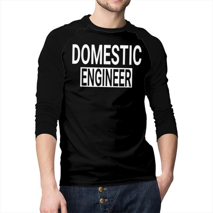 Domestic Engineer House Husband Stay At Home Dad Uniform Men Baseball Raglan Shirt