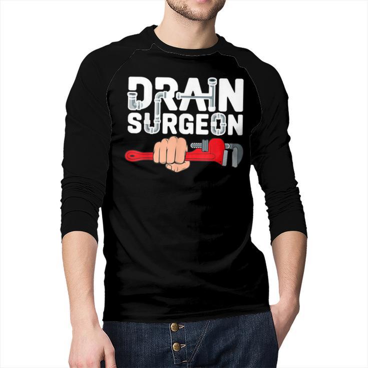 Drain Surgeon Plumber Job Professional Dad Men Men Baseball Raglan Shirt