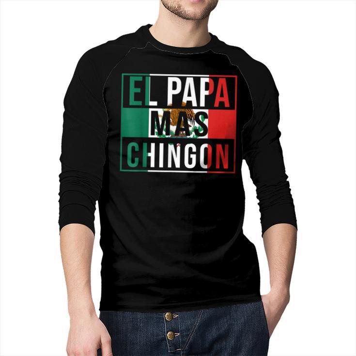El Papa Mas Chingon Best Mexican Dad Men Baseball Raglan Shirt