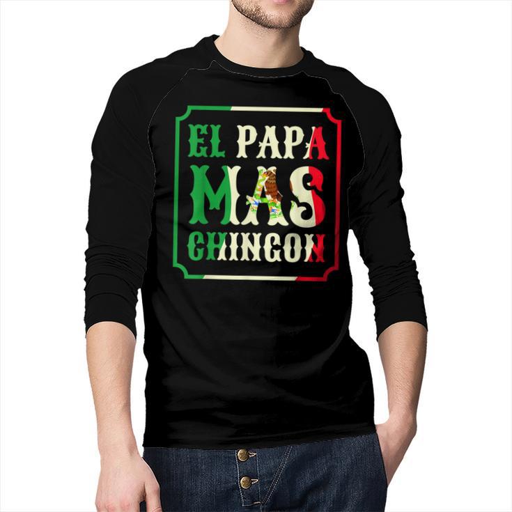 El Papa Mas Chingon Best Mexican Great Dad Men Baseball Raglan Shirt