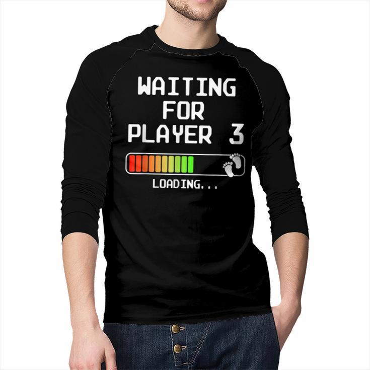 Expectant Dad To Be Gamer Pregnancy Announcement Player 3 Men Baseball Raglan Shirt