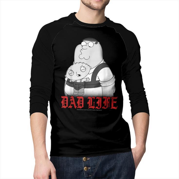 Family Guy Peter Stewie Dad Life Distressed Big Chest Logo Men Baseball Raglan Shirt