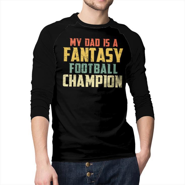Fantasy Football Dad Champion Vintage Draft Party Men Baseball Raglan Shirt
