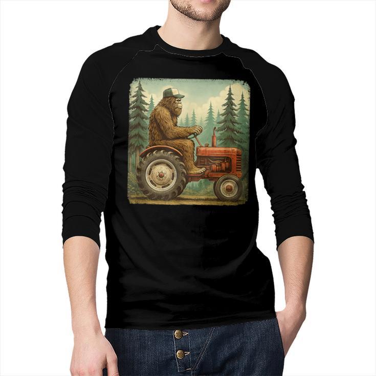 Farmer Men Tractor Rancher Farm Dad Distressed Men Baseball Raglan Shirt