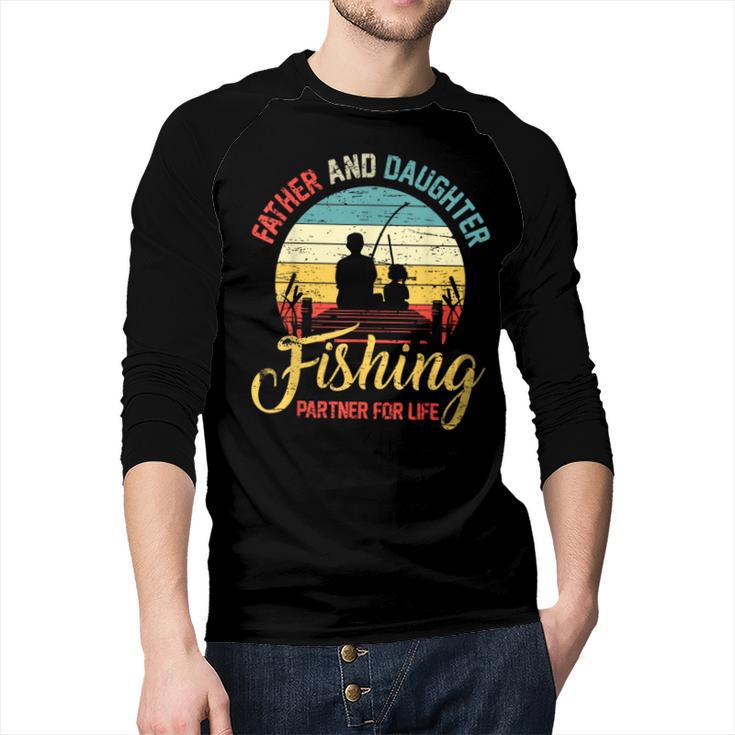 Father Daughter Fishing Partner For Life Retro Matching Dad Men Baseball Raglan Shirt