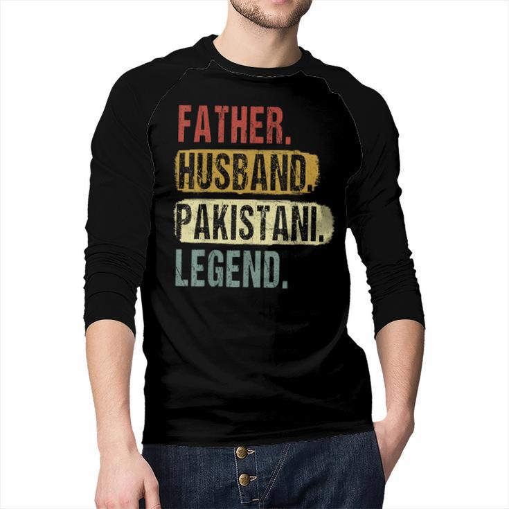 Father Husband Pakistani Legend Pakistan Dad Father's Day Men Baseball Raglan Shirt
