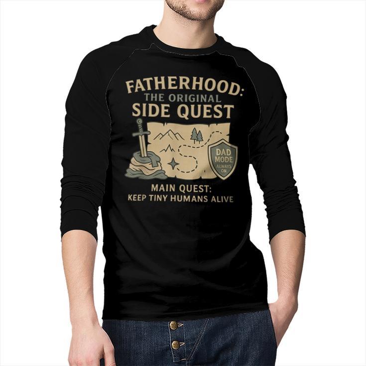Fatherhood The Original Side Quest Dad Mode Men Baseball Raglan Shirt