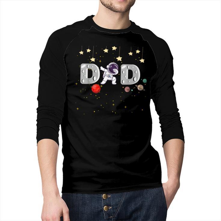 Father's Day Dad Astronaut Space Birthday Planets Daddy Men Baseball Raglan Shirt