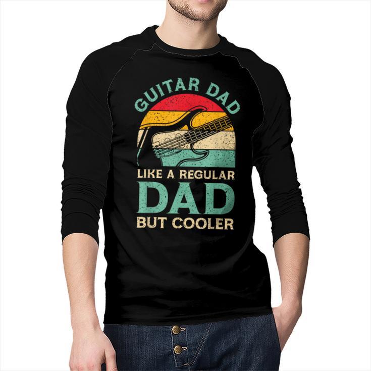 Fathers Day Guitar Dad For Guitarist Music Lover Dad Men Baseball Raglan Shirt