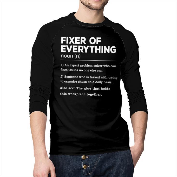 Father's Day For Office Dad Fixer Of Everything Men Baseball Raglan Shirt