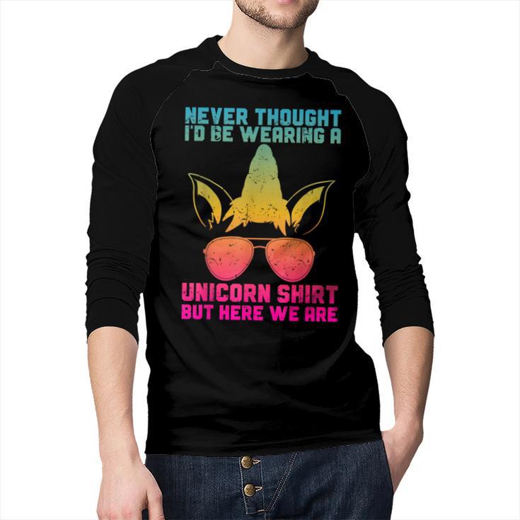 Fathers Day I Wear A Unicorn Shirt Dadacorn Men Baseball Raglan Shirt