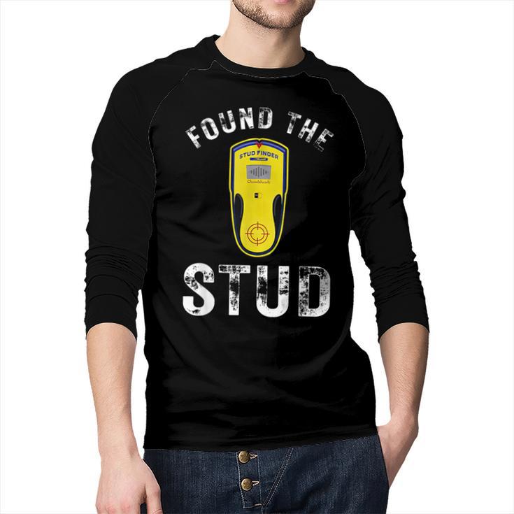 Found The Stud Dad Joke Handy Tools Stud Finder Men Baseball Raglan Shirt