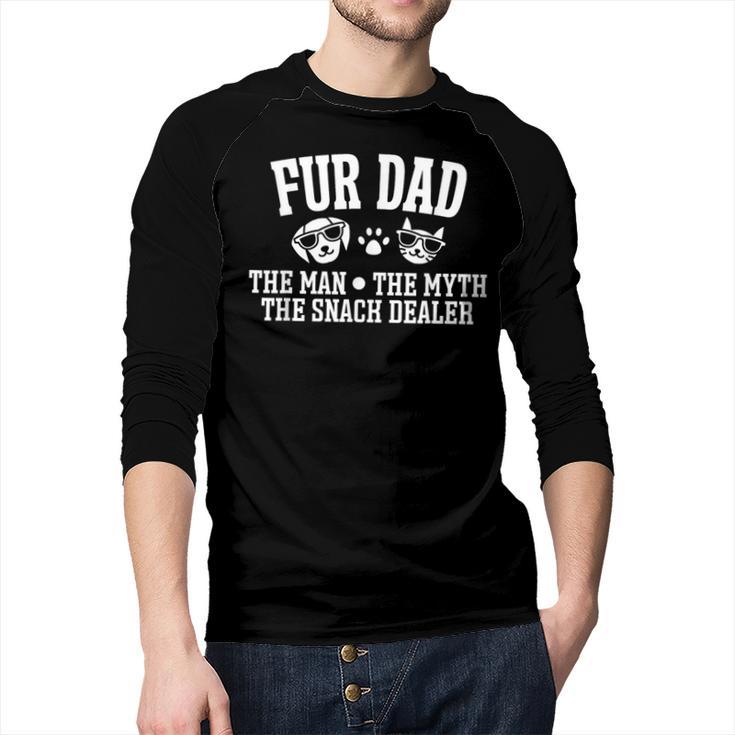 Fur Dad Man Myth Snack Dealer Dog Cat Men Baseball Raglan Shirt