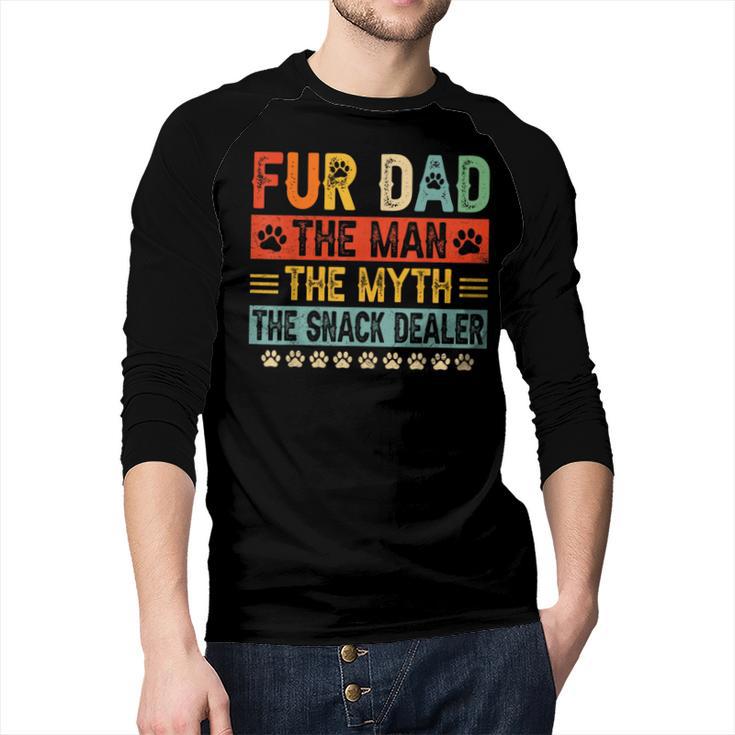 Fur Dad Man Myth Snack Dealer Paw Cat Dog Father's Day Men Baseball Raglan Shirt