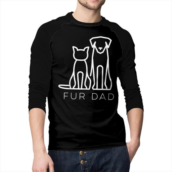 Fur Dad Pet Lover Cat Dog Dad Husband Fathers Day Wife Men Baseball Raglan Shirt