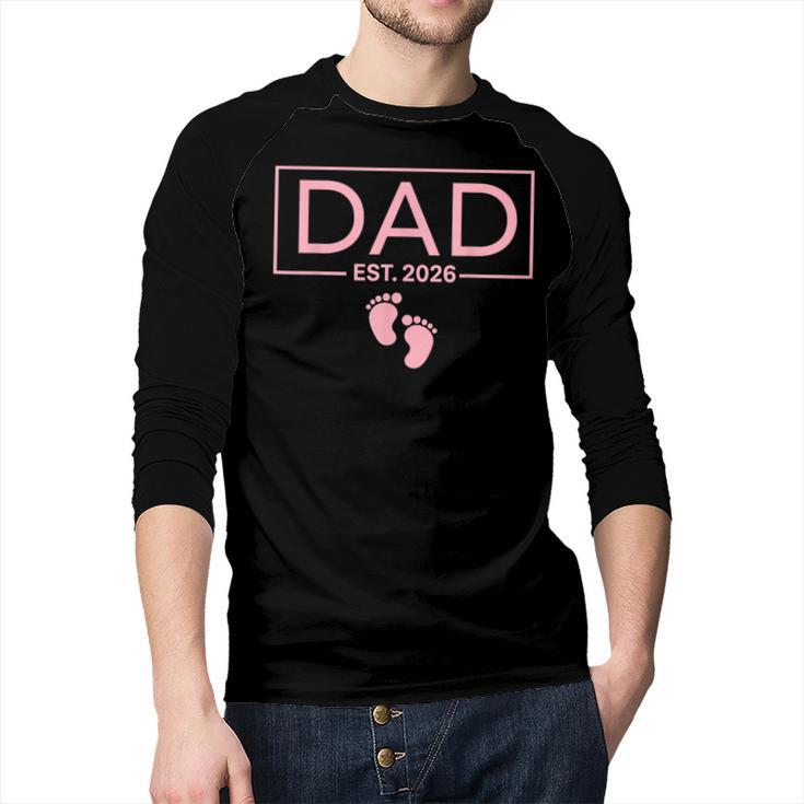 Girl Dad Est 2026 To Be First Time Girl Dad New Daddy Men Baseball Raglan Shirt