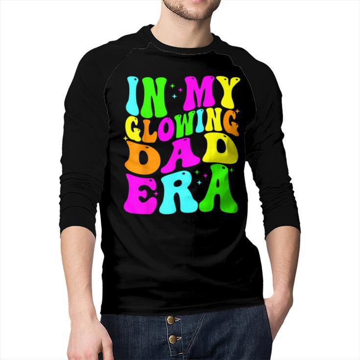 In My Glowing Dad Era Groovy Colorful Bright Men Baseball Raglan Shirt