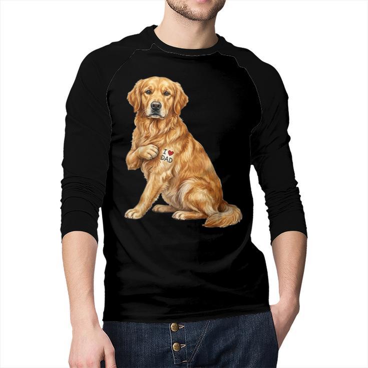 Golden Retriever I Love Dad Dog Dad Father's Day Men Baseball Raglan Shirt