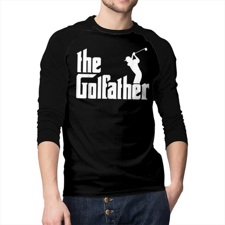 The GolfFather Golf Father God Father Dad Golfer Men Baseball Raglan Shirt