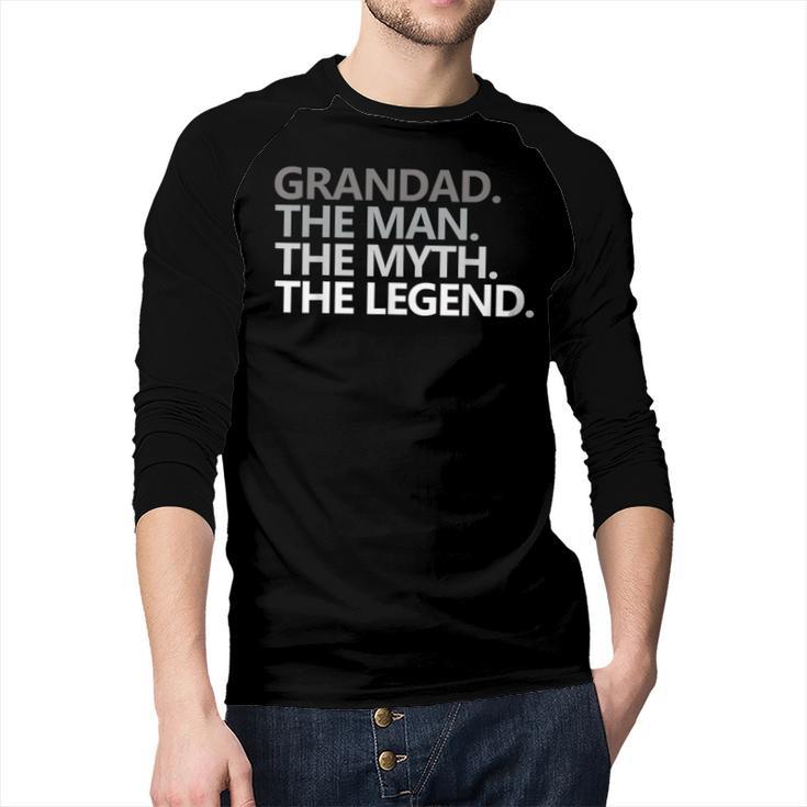Grandad The Man Myth Legend Grandpa Papa Men Baseball Raglan Shirt