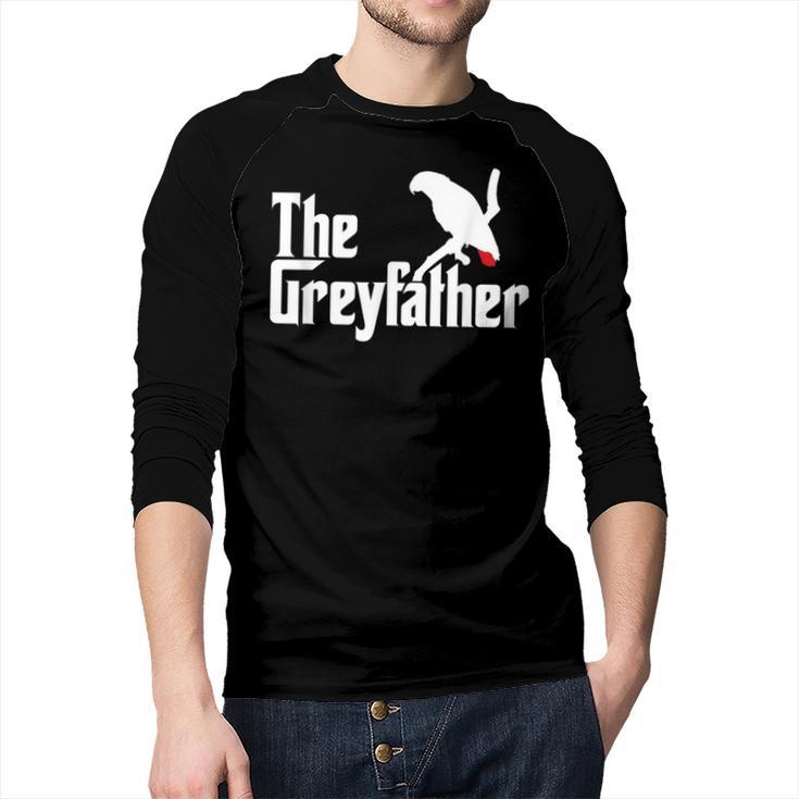 The Greyfather African Grey Parrot Lovers Bird's Dad Men Baseball Raglan Shirt
