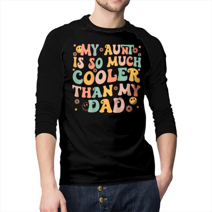 Groovy My Aunt Is So Much Cooler Than My Dad On Back Kids Men Baseball Raglan Shirt