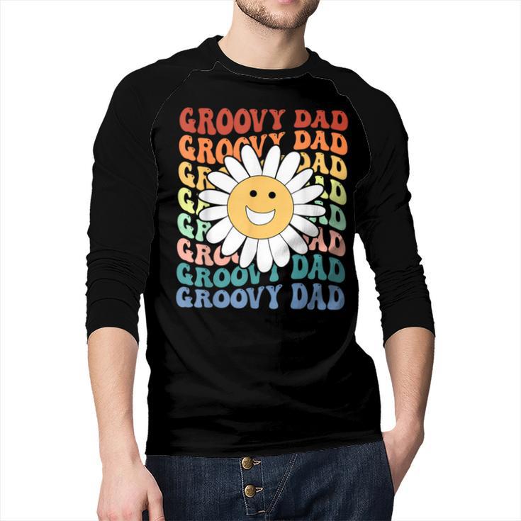 Groovy Dad Matching Outfit Fathers Day Family Retro Vintage Men Baseball Raglan Shirt