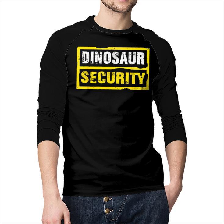Halloween Adult Costume Dinosaur Security Dad Mom Men Baseball Raglan Shirt