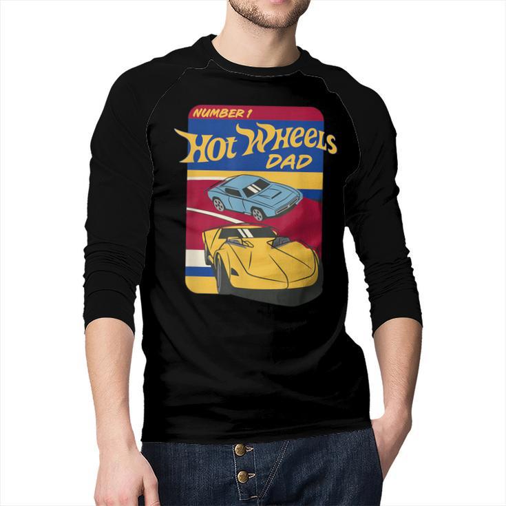 Hot Wheels Father's Day Number 1 Dad Men Baseball Raglan Shirt