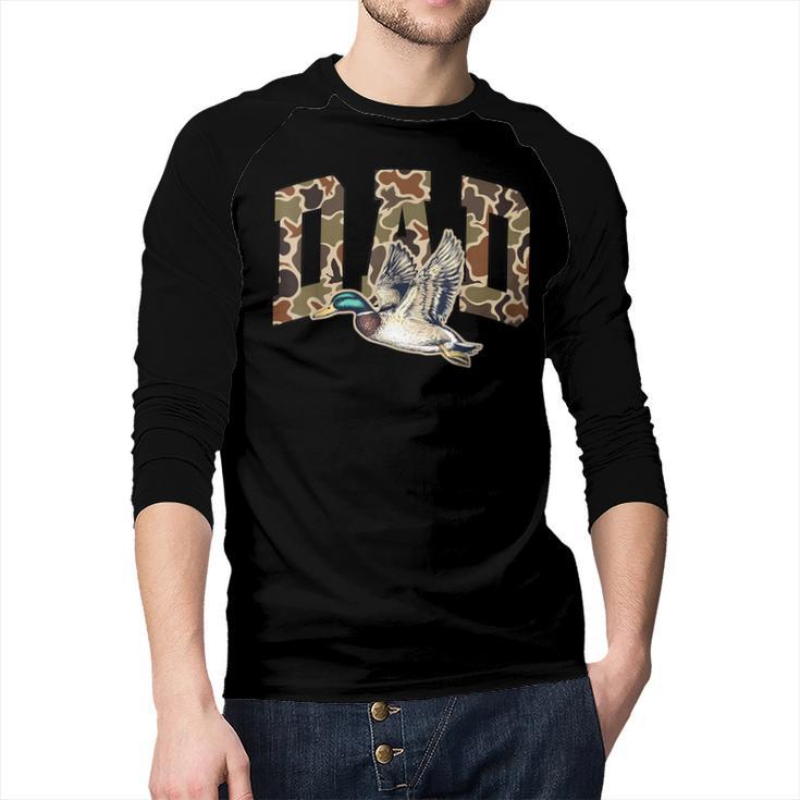 Hunting Dad Duck Camouflage Camo Preppy Camo Dad Camo Men Baseball Raglan Shirt