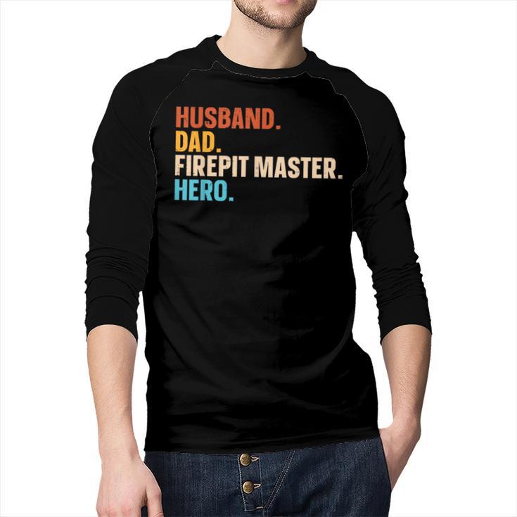Husband Dad Firepit Master Hero Men Baseball Raglan Shirt