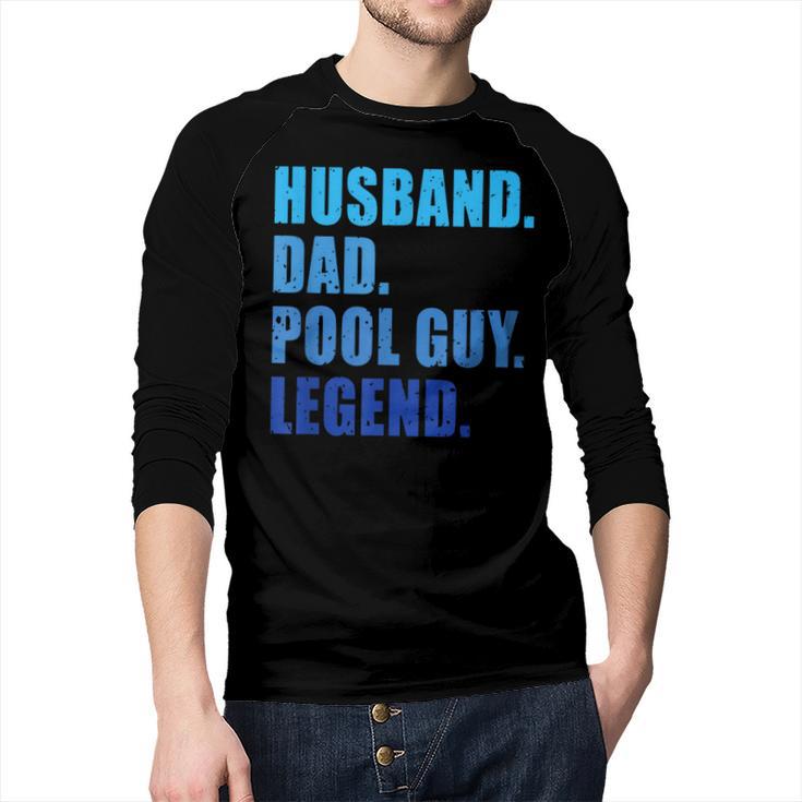 Husband Dad Pool Guy Legend Men Men Baseball Raglan Shirt