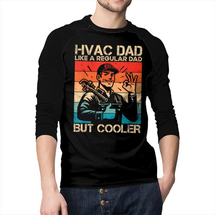 HVAC Dad HVAC Technician Mechanic Repairman Men Baseball Raglan Shirt
