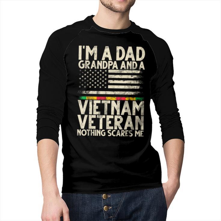 I'm A Dad Grandpa And A Vietnam Veteran Nothing Scares Me Men Baseball Raglan Shirt
