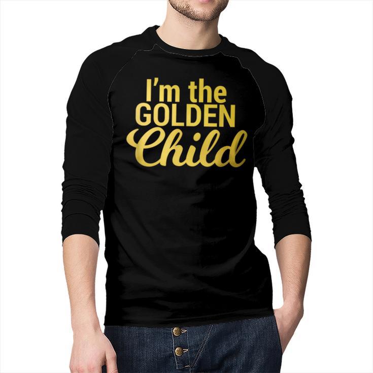 I'm The Golden Child For MomDad's Favorite Child T-Shirt Men Baseball Raglan Shirt