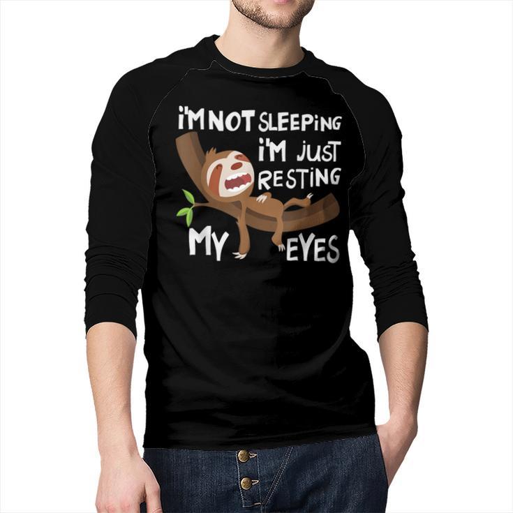 I'm Not Sleeping I'm Just Resting My Eyes Father's Day Dad Men Baseball Raglan Shirt
