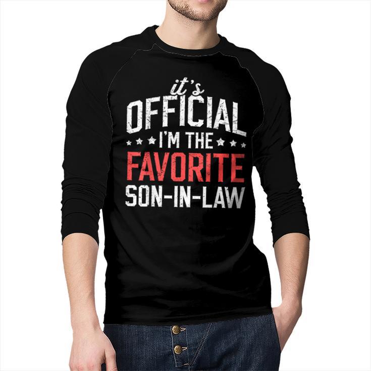 It's Official I'm The Favorite Son-In-Law Dad Father Men Baseball Raglan Shirt
