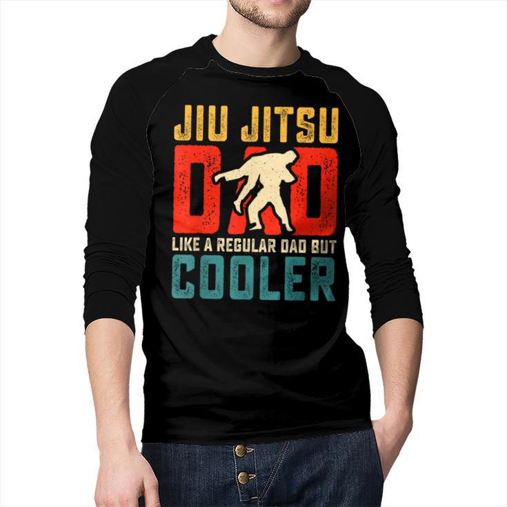 Jiu Jitsu Dad Like A Regular Dad But Cooler Dad Father Men Baseball Raglan Shirt