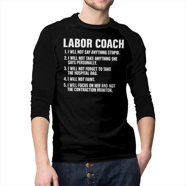 Labor Coach New Mom New Dad Hospital New Baby Shower Men Baseball Raglan Shirt