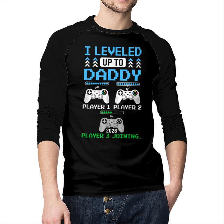 Leveled Up To Daddy Again  Gamer Dad Est 2026 Men Baseball Raglan Shirt