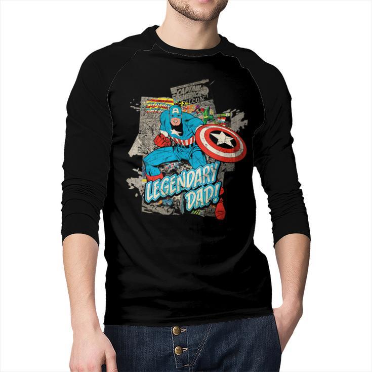 Marvel Captain America Legendary Dad Father's Day Men Baseball Raglan Shirt