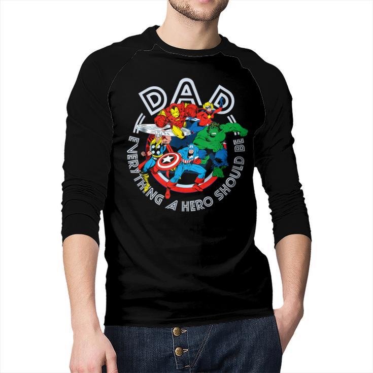 Marvel Comics Retro Classic Father's Day Avengers Hero Dad Men Baseball Raglan Shirt