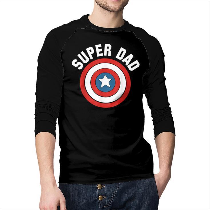 Marvel Father's Day Super Dad Captain America Shield Men Baseball Raglan Shirt